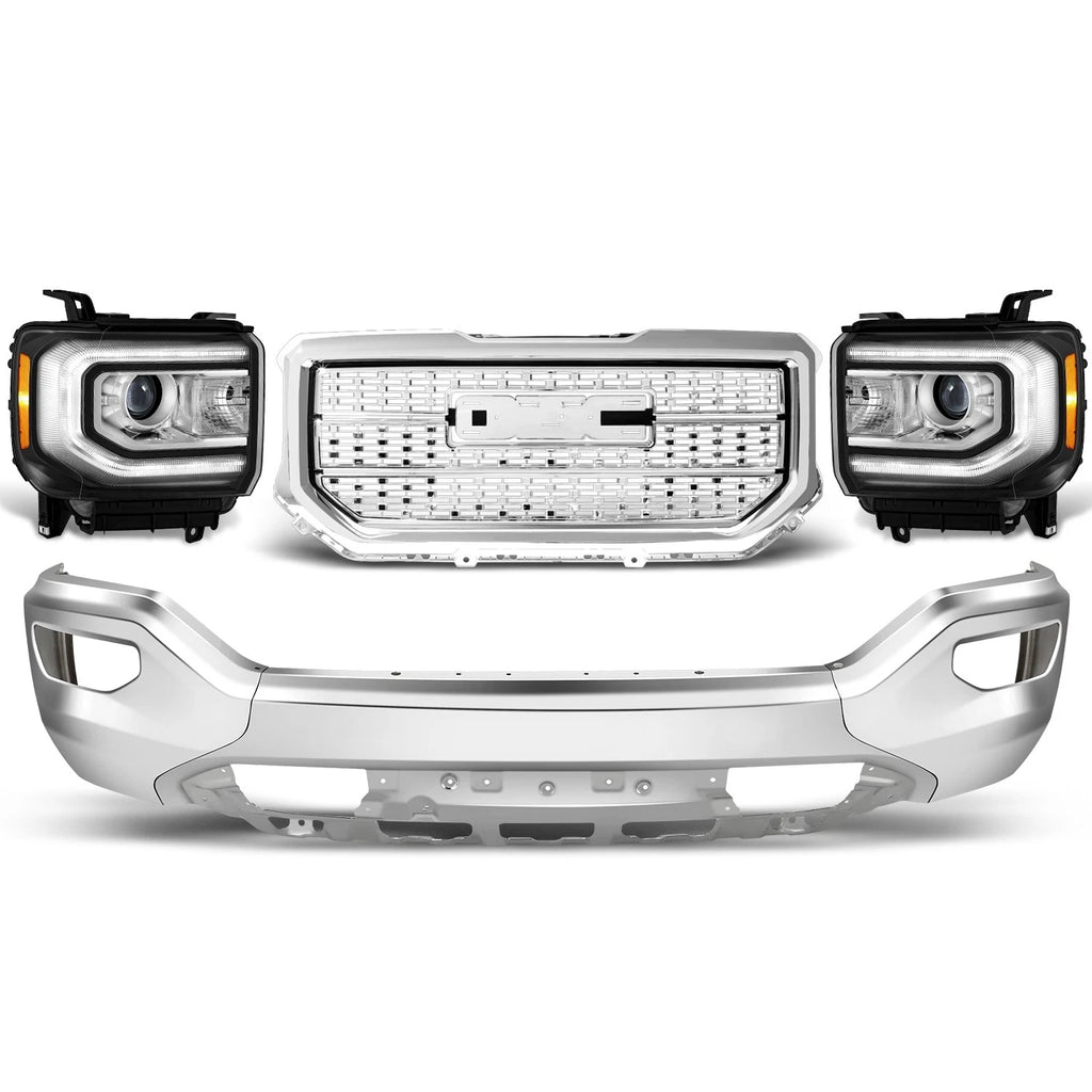 Black Amber Headlights for GMC Sierra 1500 (2016–2018)