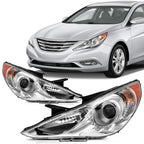 2X Headlight Assembly for Hyundai Sonata (2011–2014) - Chrome