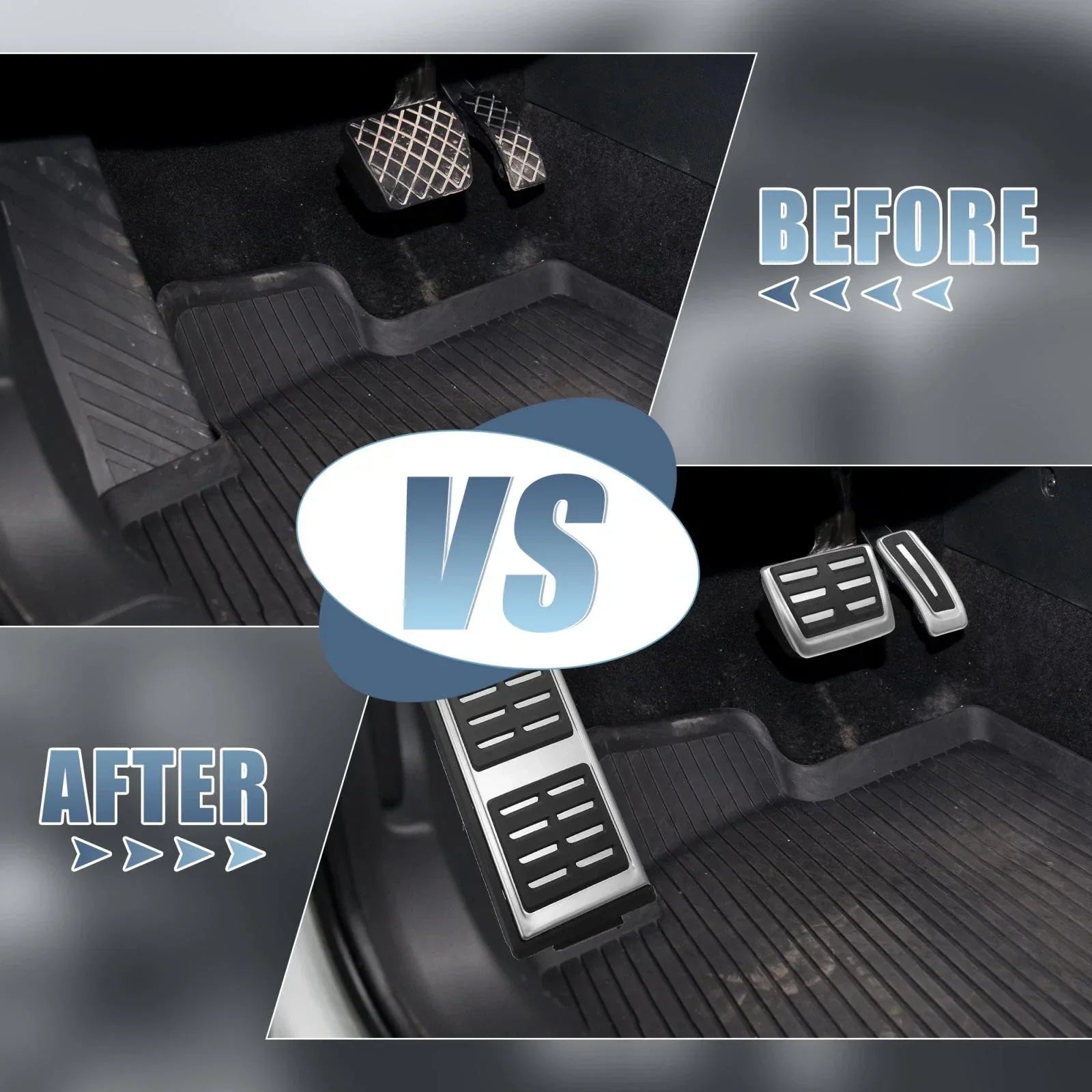 3 x Gas Brake Foot Rest Pedal Covers for Audi Q7 Q8 & Porsche Cayenne