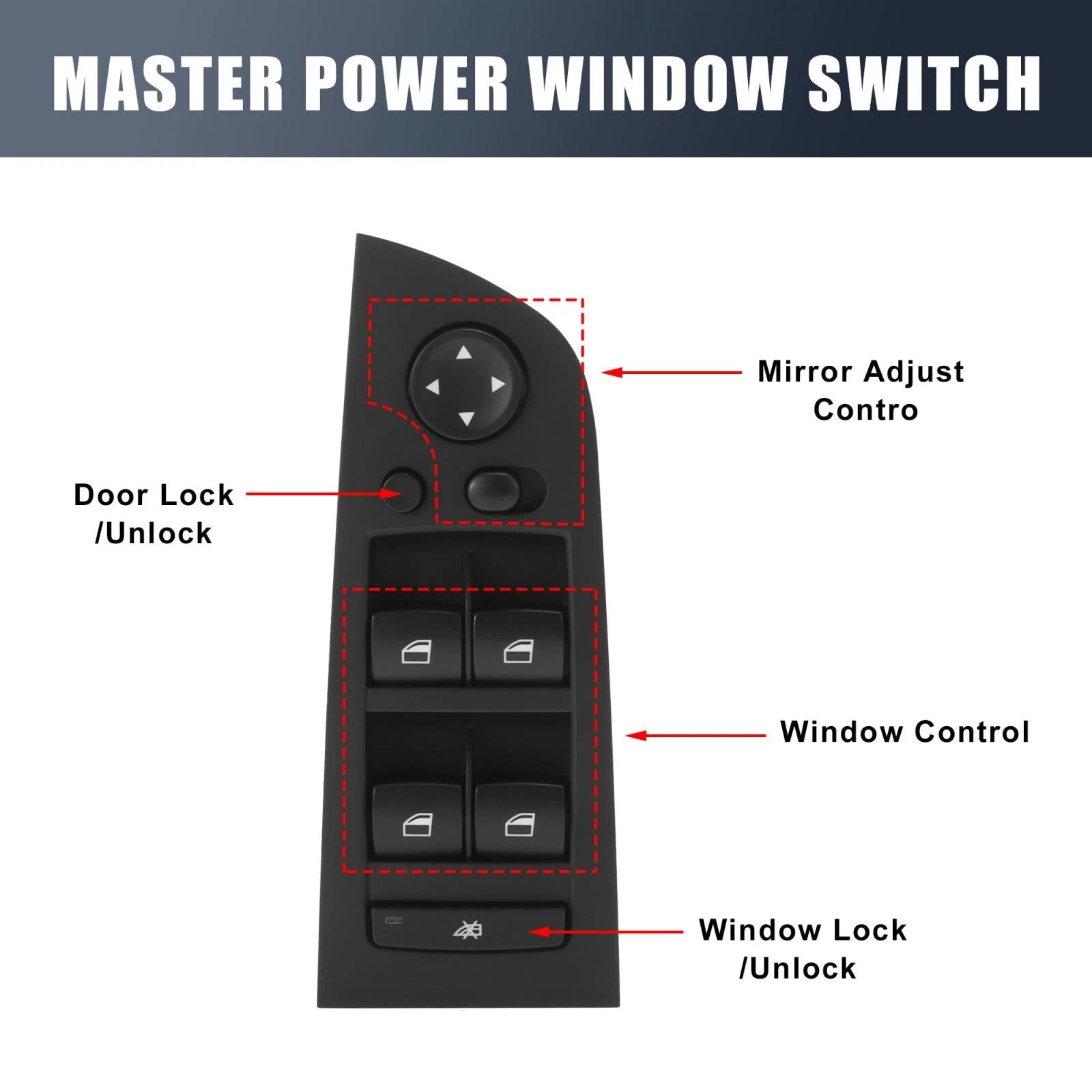 Master Driver Side Power Window Switch 61319217332 for BMW 328i (2007–2011)