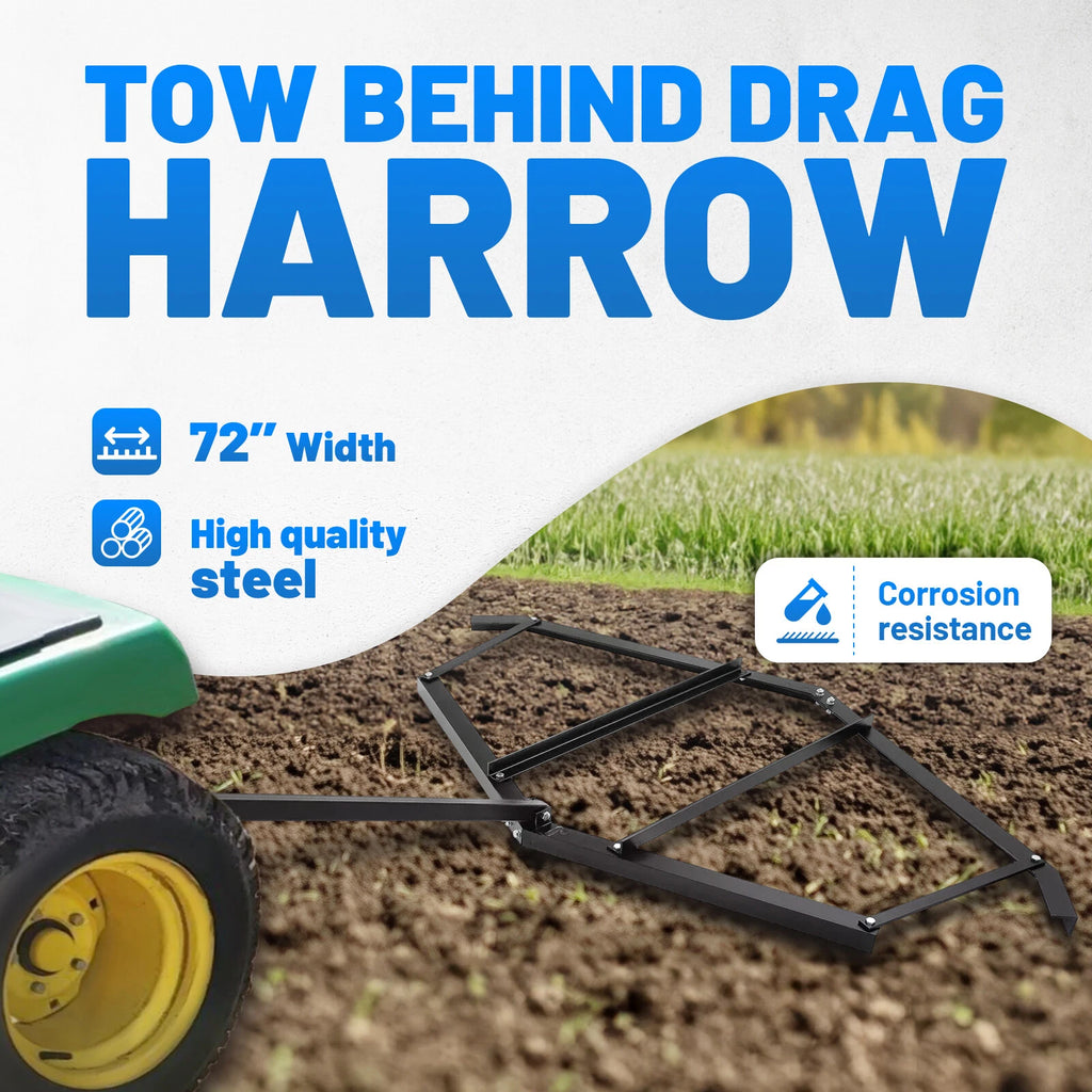 Driveway Drag Tow Behind Harrow for ATV UTV (72'' Width)