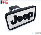 Tow Hitch Cover Replacement ABS Mirrored with Black Jeep Logo for 2 Inch Receivers (2000–2021)