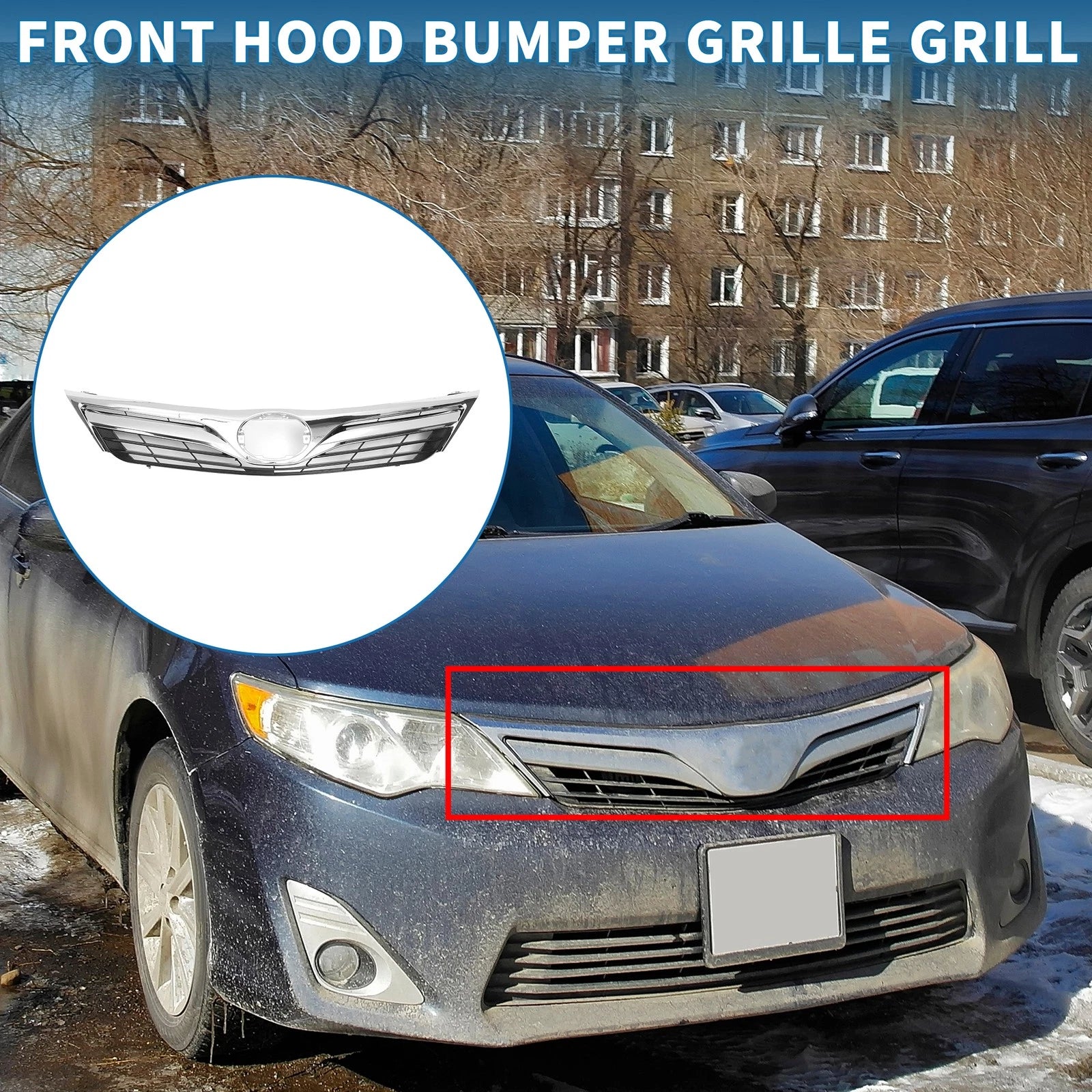 Front Hood Bumper Grille for Toyota Camry LE (2012) - Black