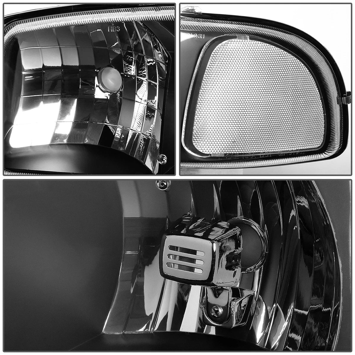 Headlight Lamp Set for GMC Sierra 1500 Yukon (1999–2007) Black Clear