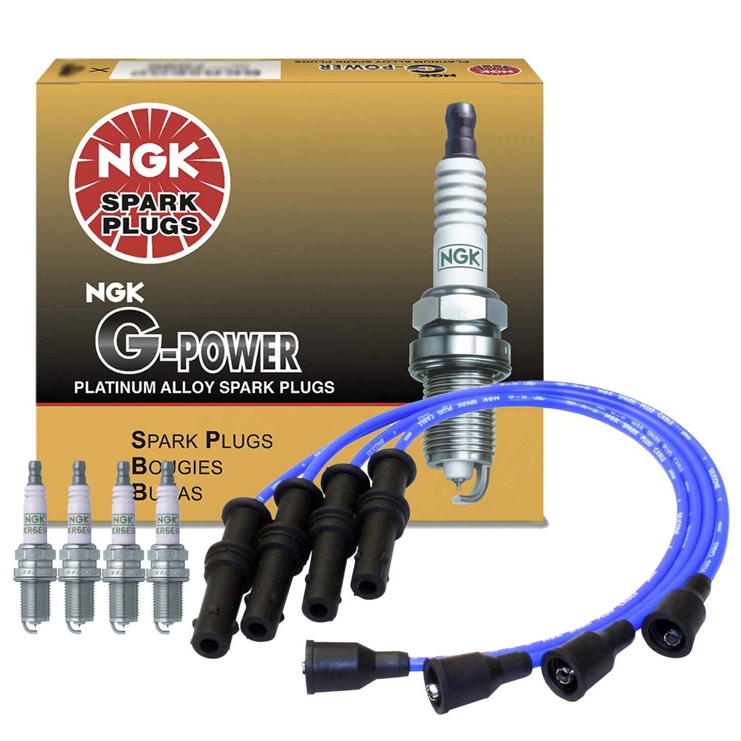 Set of 4 NGK G-Power Platinum Spark Plugs for Subaru Impreza Legacy