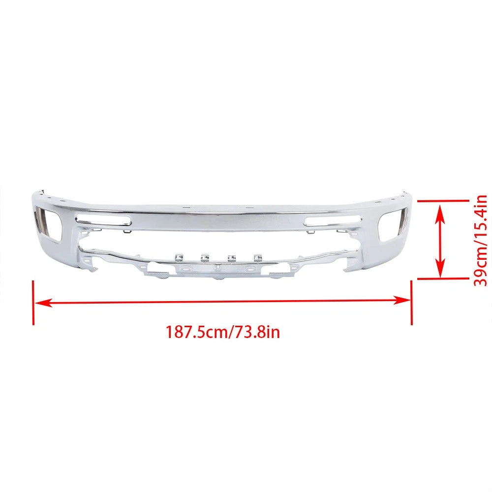 Chrome Front Bumper for Ford Ranger (2019–2023) W/O Sensor Holes