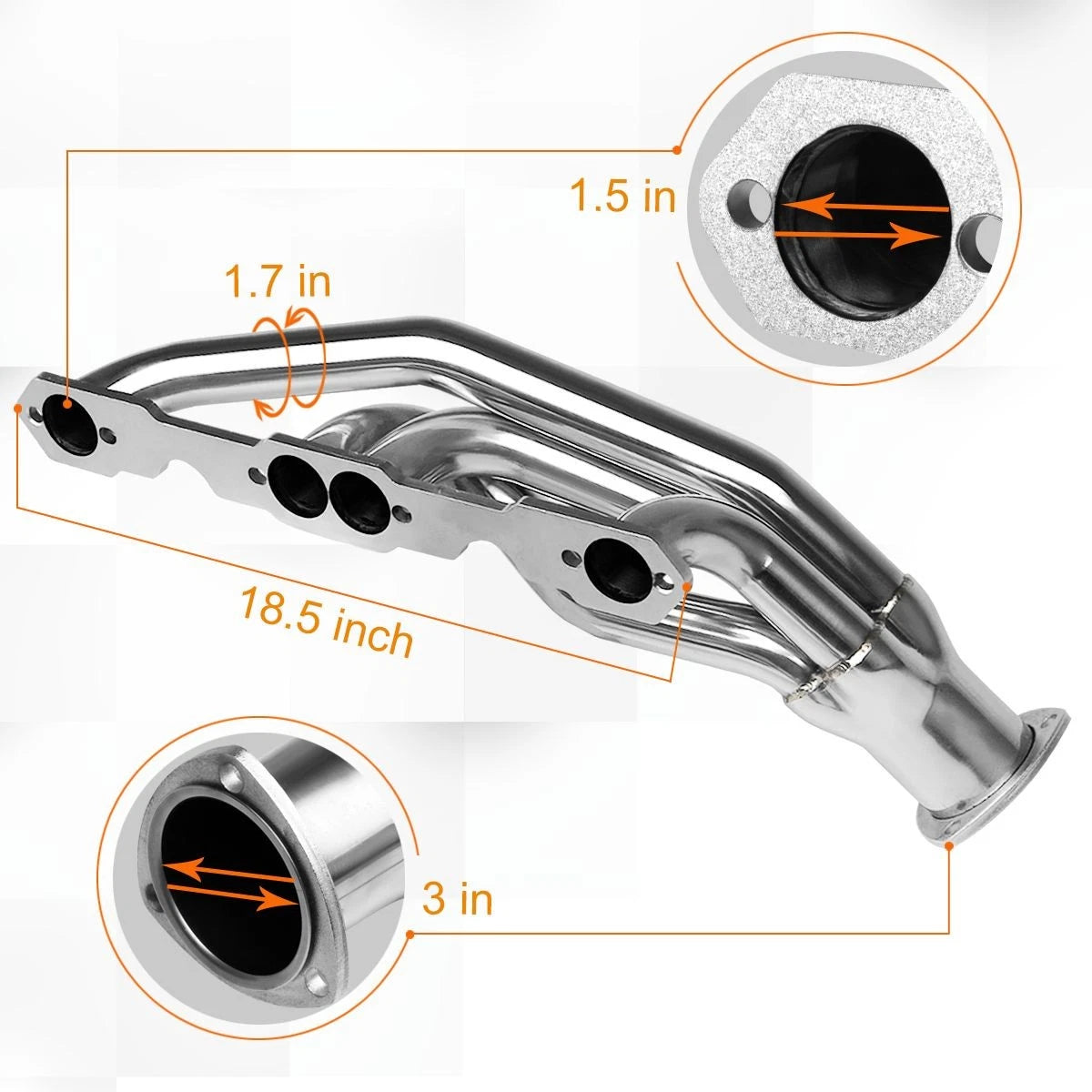 Stainless Performance Exhaust Header for Chevy GMC C/K 5.0 5.7 V8 (1988–1997)