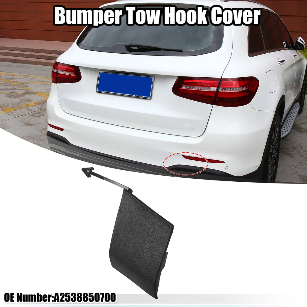Tow Eye Hook Cover Cap for Mercedes-Benz GLC 300 (2016–2023) Black