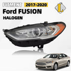 Halogen Headlight for Ford Fusion (2017–2020) Left Driver Side, w/o DRL