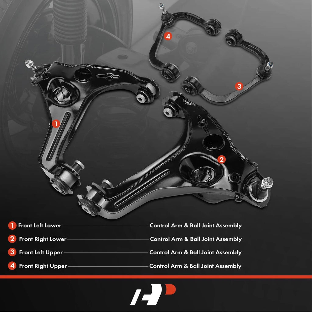Set of 4 Front Lower & Upper Control Arms for Ford F-150 (2009–2013)