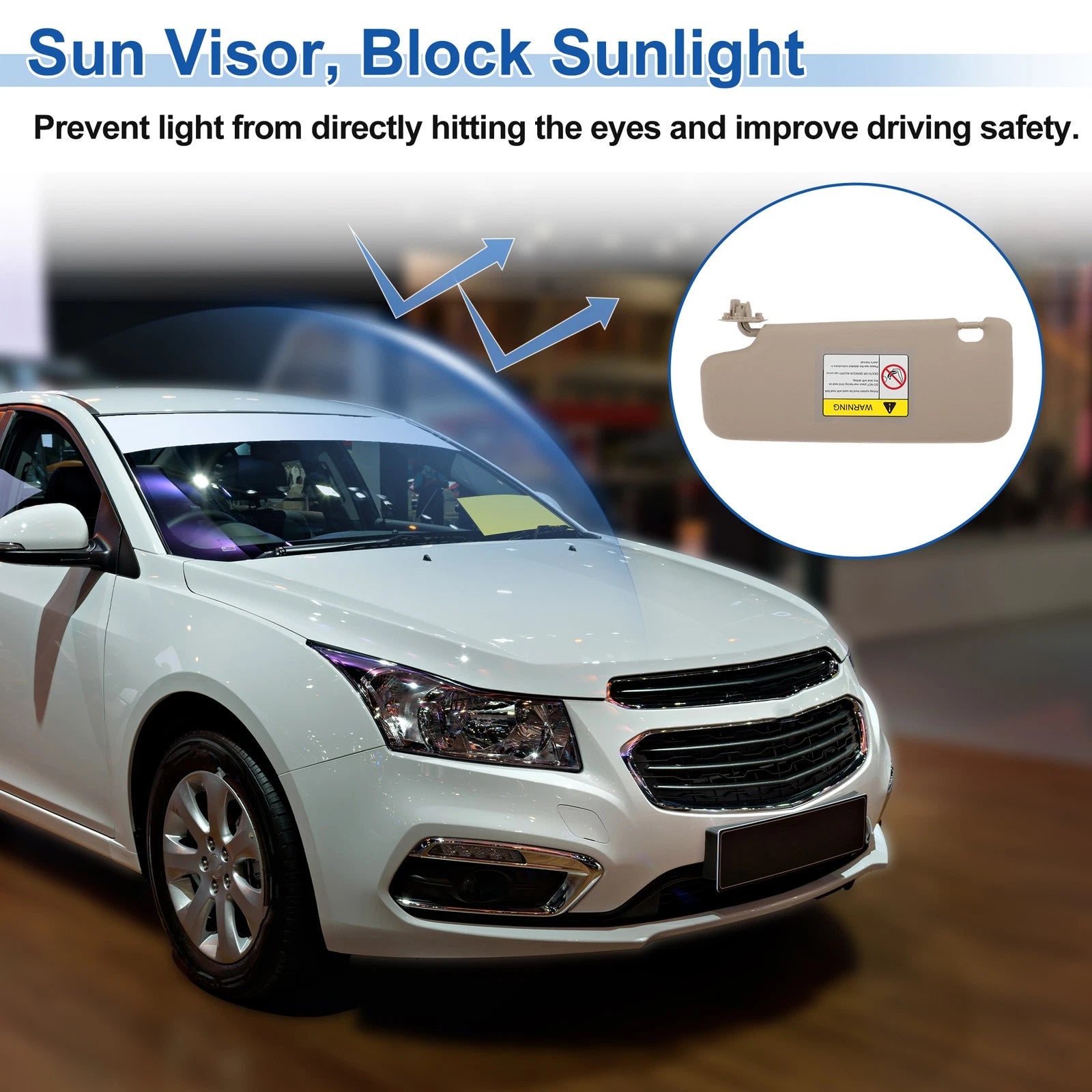 Right Side Sun Visor for Chevrolet Cruze (2011–2019) No. 84126666 Beige
