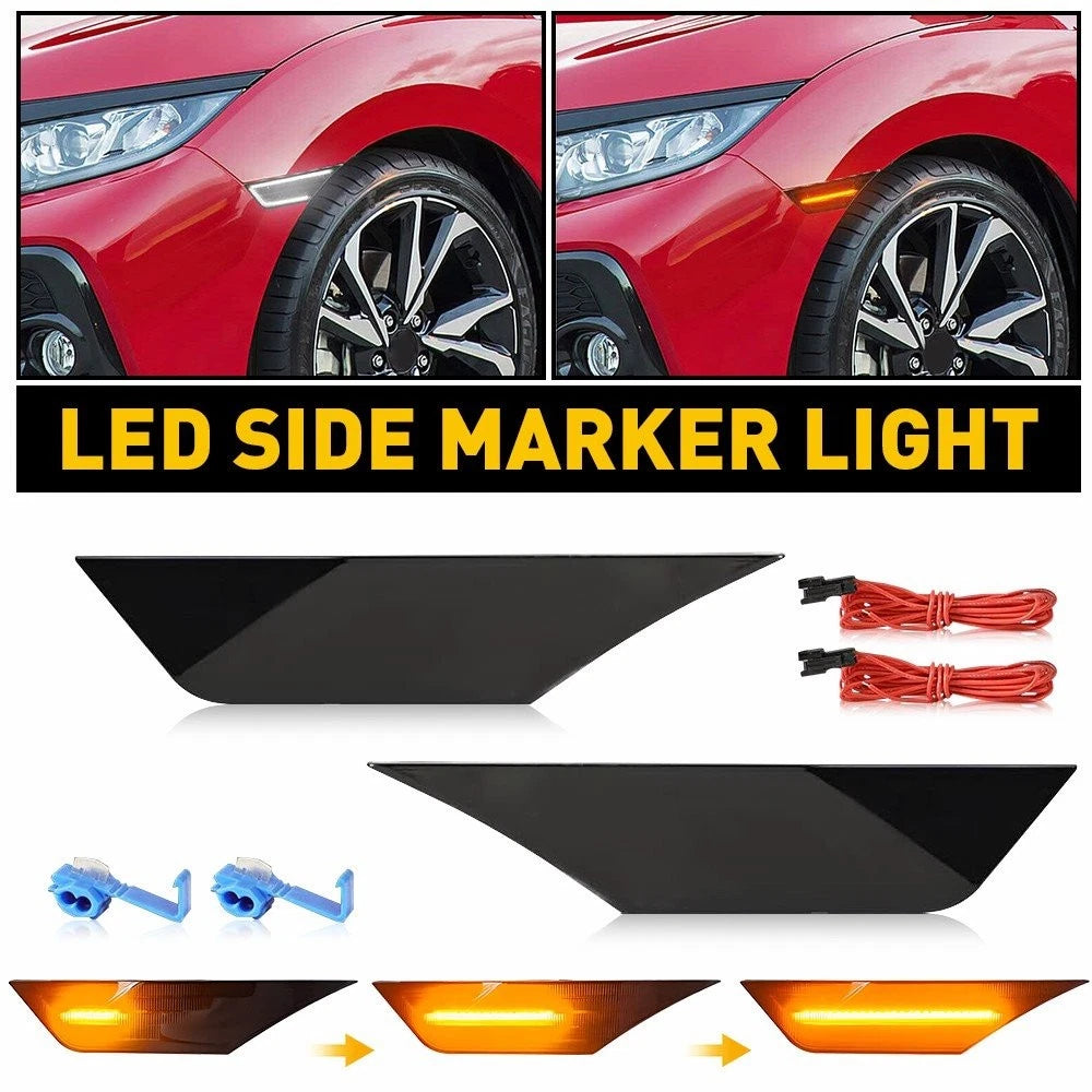 LED Strip Rear Side Marker Lights Pair for Honda Civic (2016–2021) AUXITO EPO