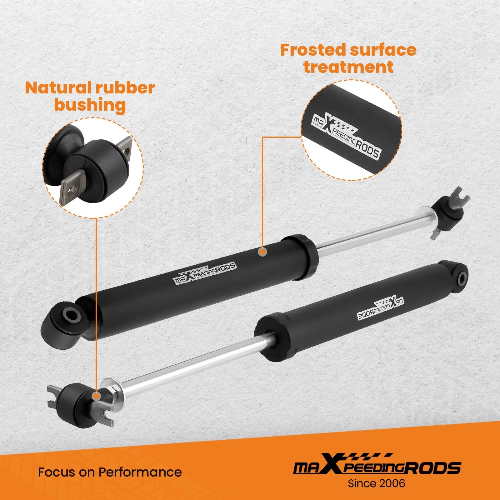 3.5-5" Suspension Lift Rear Shocks for Jeep Wrangler JK (2007–2018)