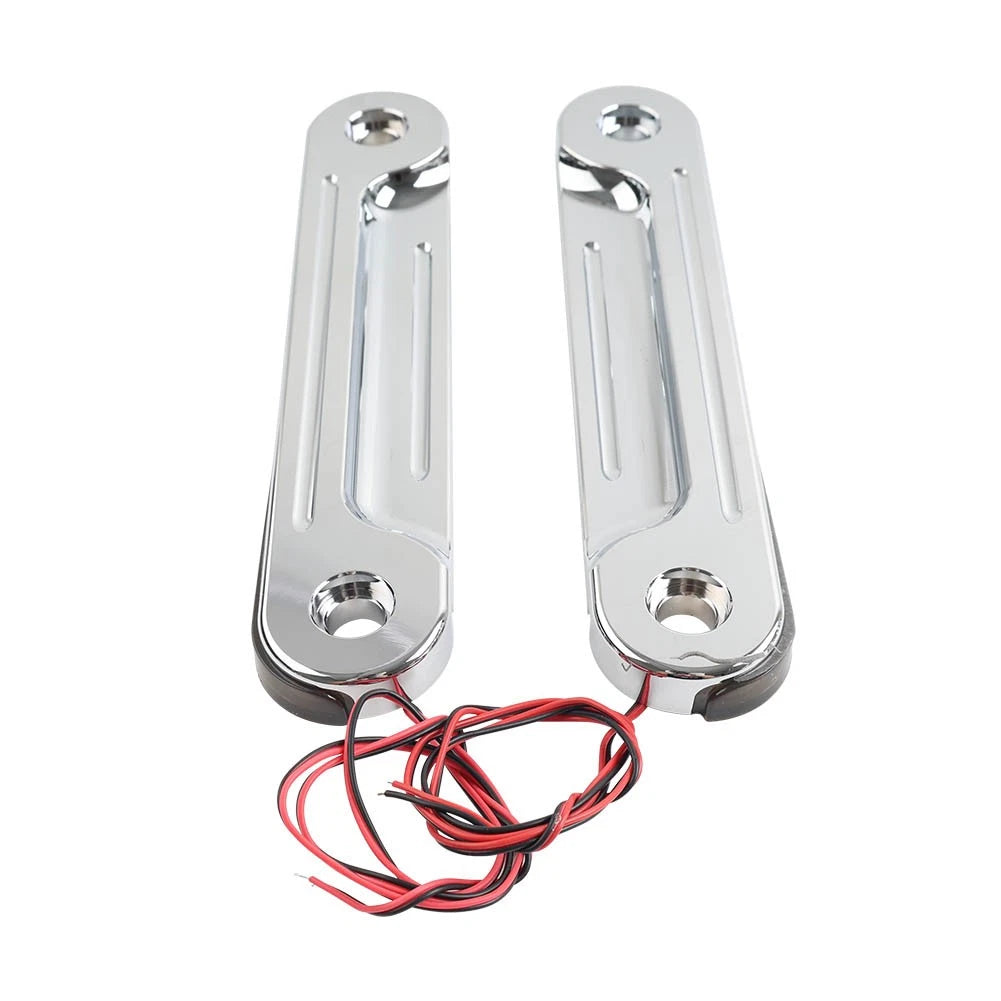 2X Front LED Flush Turn Signal Brackets Chrome for Harley Street Glide (2014–2023)