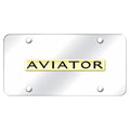 Gold Name on Chrome License Plate - Officially Licensed for Lincoln Aviator