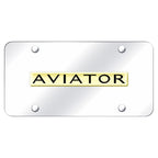 Gold Name on Chrome License Plate - Officially Licensed for Lincoln Aviator