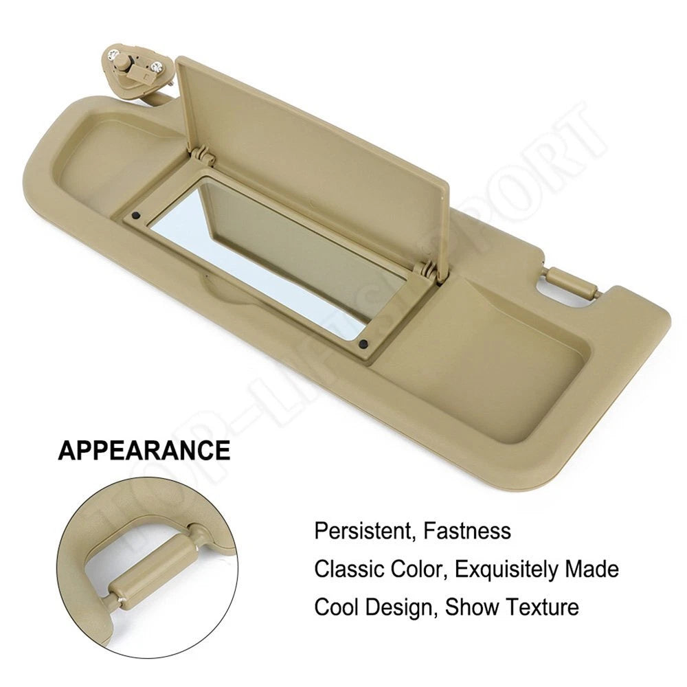 Left Driver Sun Visor for Honda Civic (2006–2008) Pearl Ivory Tan