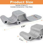 Set of 6 Easy-Off Cast Aluminum Offset Tarp Stop Upright Kit for
