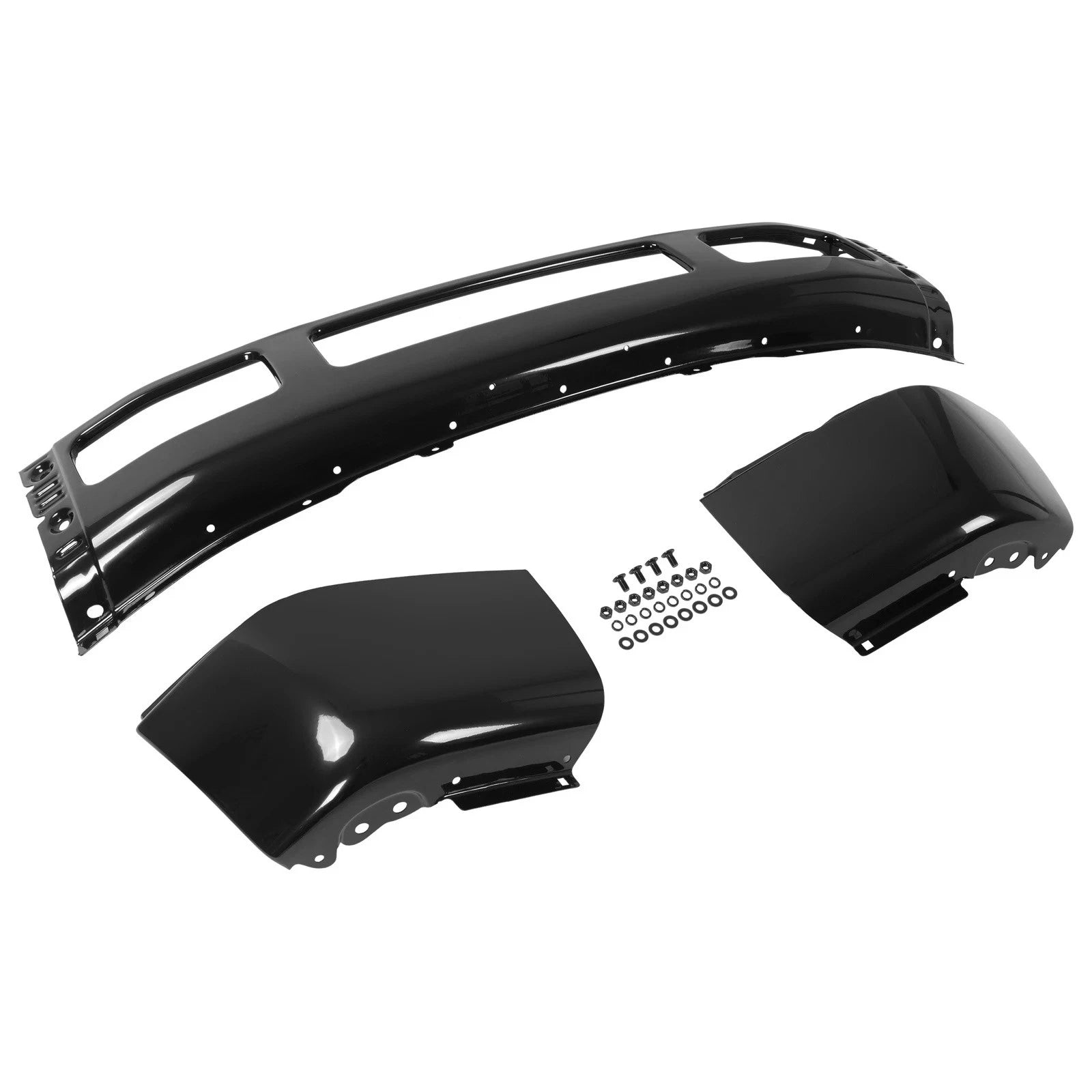 Black Steel Front Bumper Face Bar for Ford F-250 F-350 Super Duty (2005–2007)