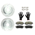 Set of 2 Drilled & Slotted Brake Rotors with Ceramic Pads for Nissan Altima (2013–2023)