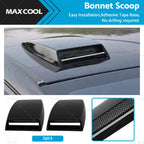 2X Air Flow Intake Scoop for Universal Vehicles (ABS Plastic, Black)