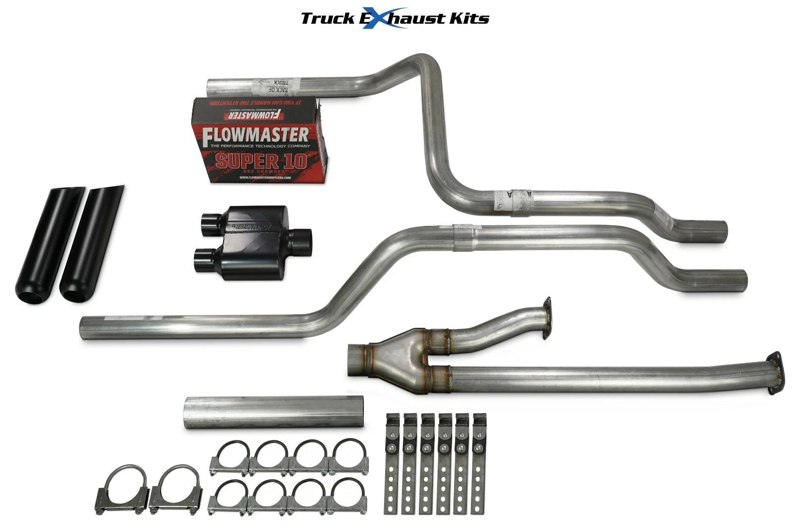 2.5" Dual Exhaust Kit for Toyota Tundra (2014–2021) Super 10 Black Tip