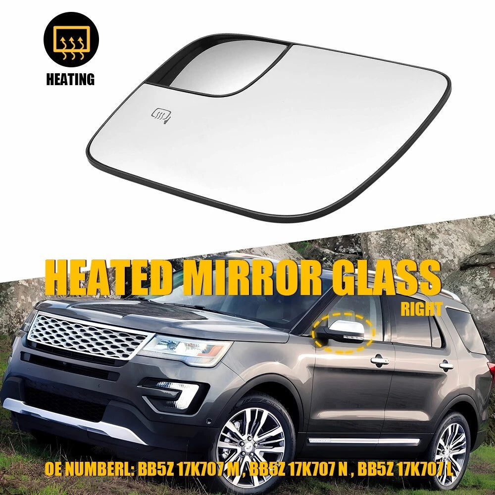 Left Driver Wing Mirror Glass with Heated for Ford Explorer (2011–2019)