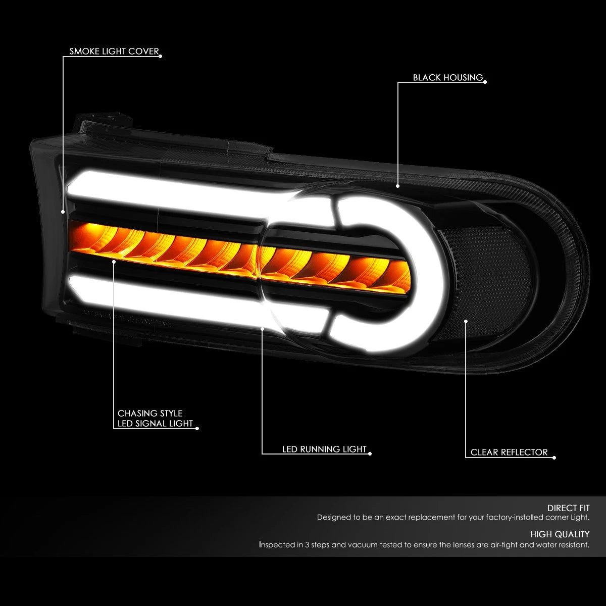3D LED DRL + Sequential Turn Signal Bumper Light for FJ Cruiser (2007–2014)