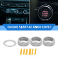 Set of 4 AC Engine Start Switch Knob Cover Rings for Honda Civic (2022–2024) Silver Tone