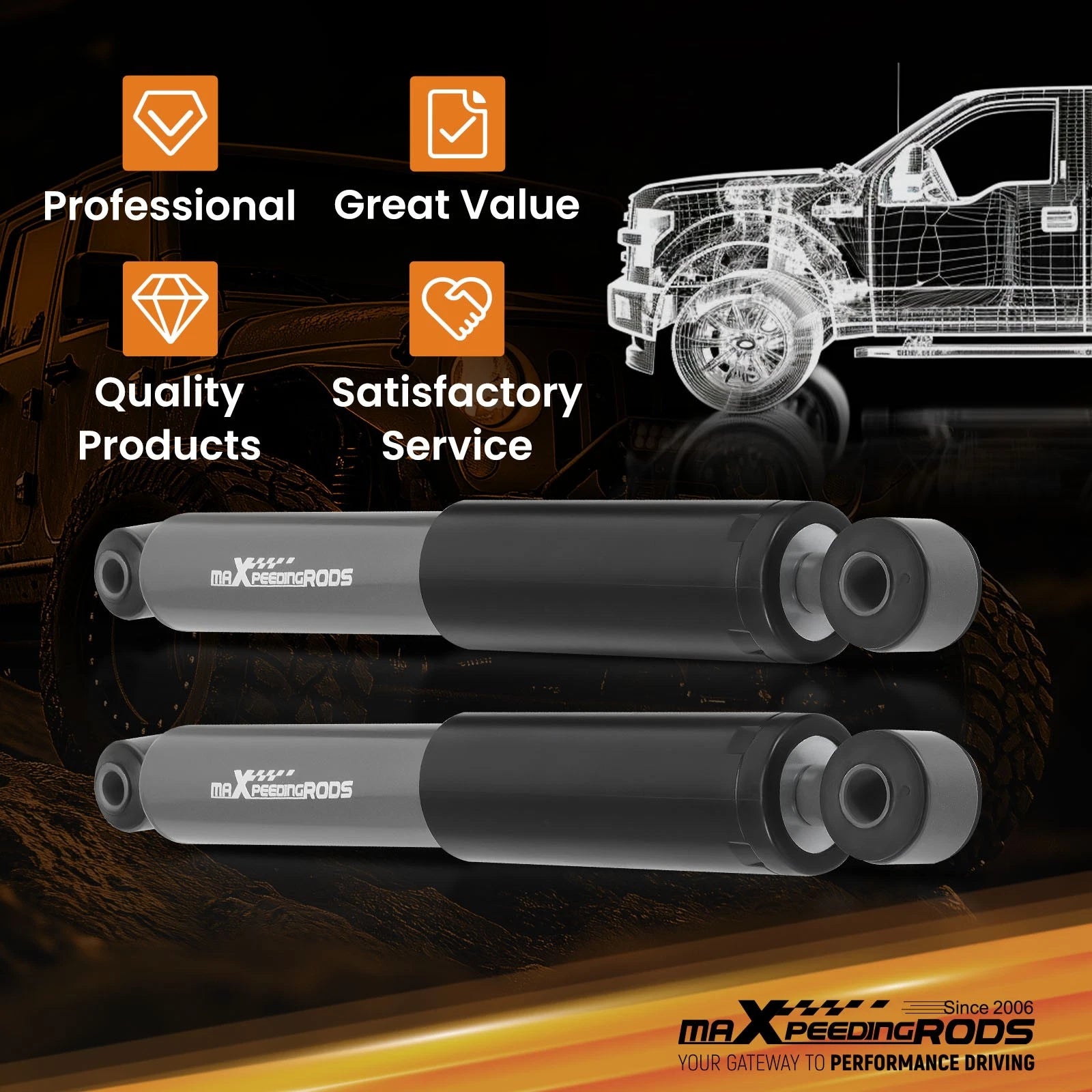 Front Lowering Shocks 2"-5" Drop for Chevy GMC C10 (1973–1987)