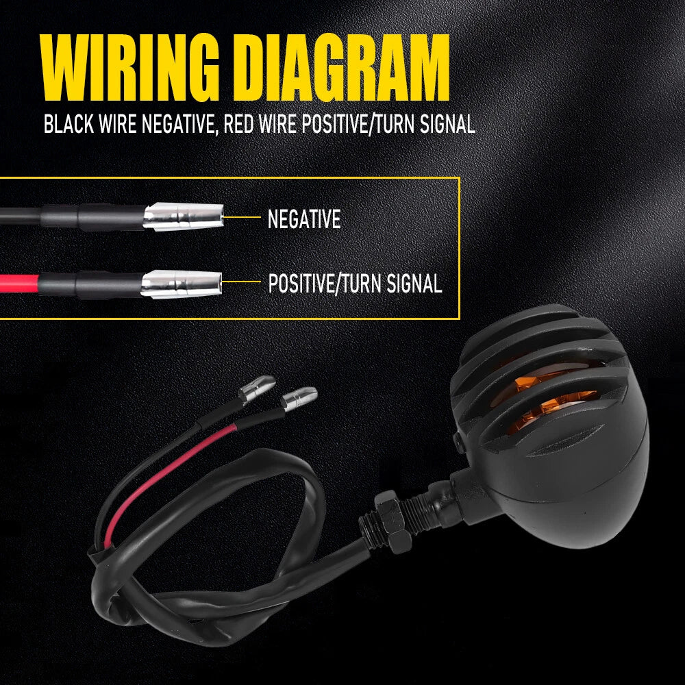 2X Motorcycle Bullet Turn Signal Blinker Light Indicator Amber Universal