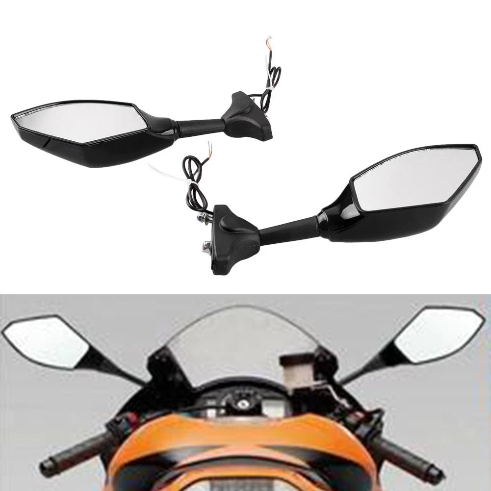 2X LED Mirrors for Universal Street Bikes (All Models)