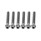 Set of 6 Titanium Torx Head Flange Screws M8x60mm for Motorcycle