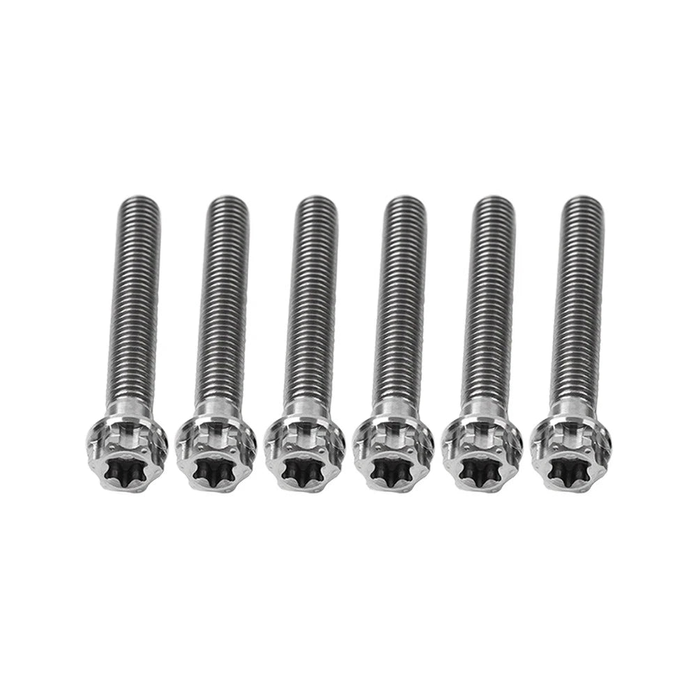 Set of 6 Titanium Torx Head Flange Screws M8x60mm for Motorcycle