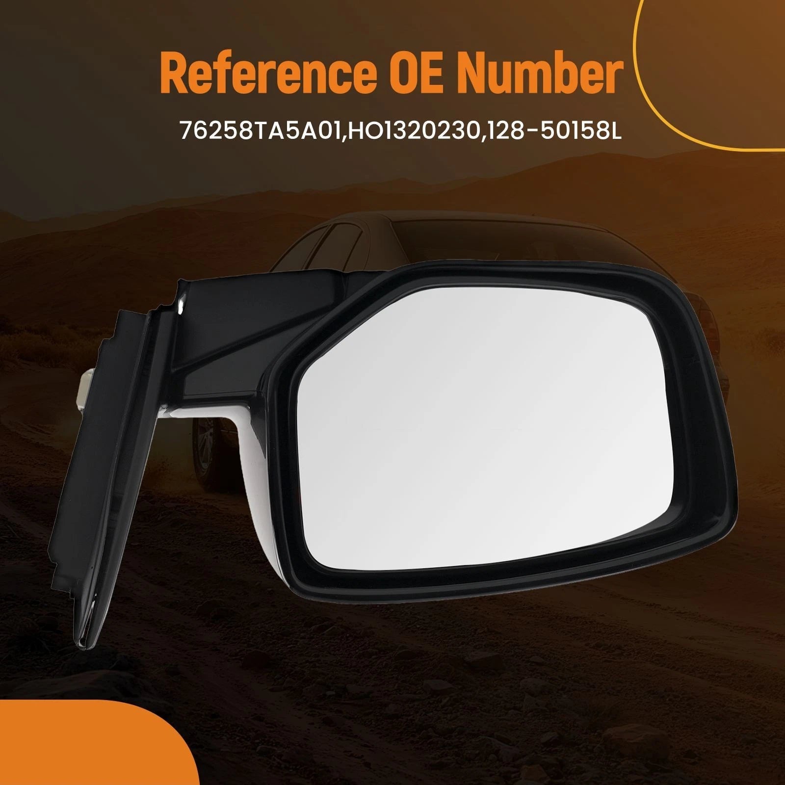 Left Side Mirror for Honda Accord (2008–2012) 128-50158L HO1320230 Paintable