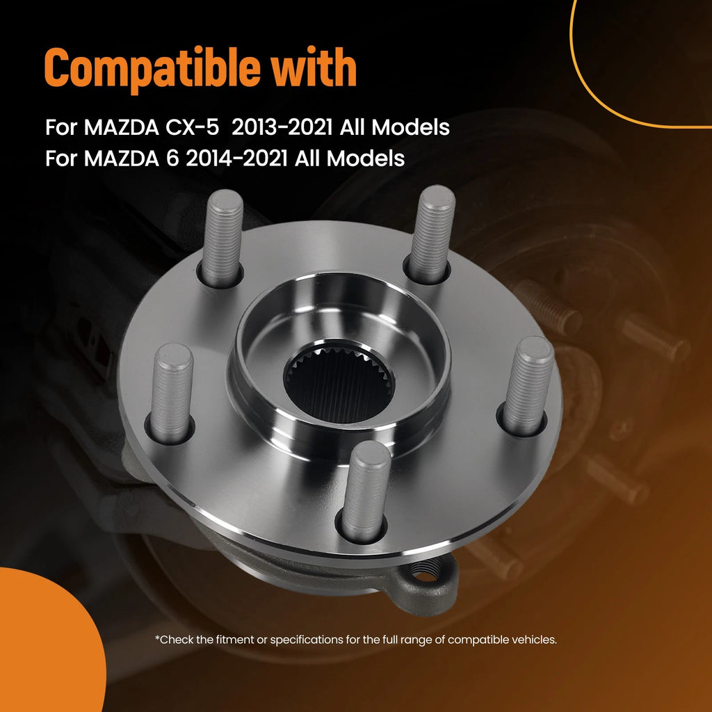 Set of 2 Front Left Right Wheel Bearing Hub Kit for Mazda 6 (2014–2021) KD353304X ABS