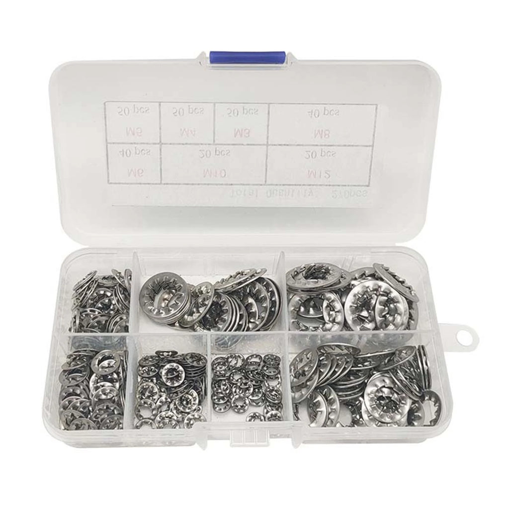 270Pcs Anti-Loosening Washers for Reliable Fastening (304 Stainless Steel)