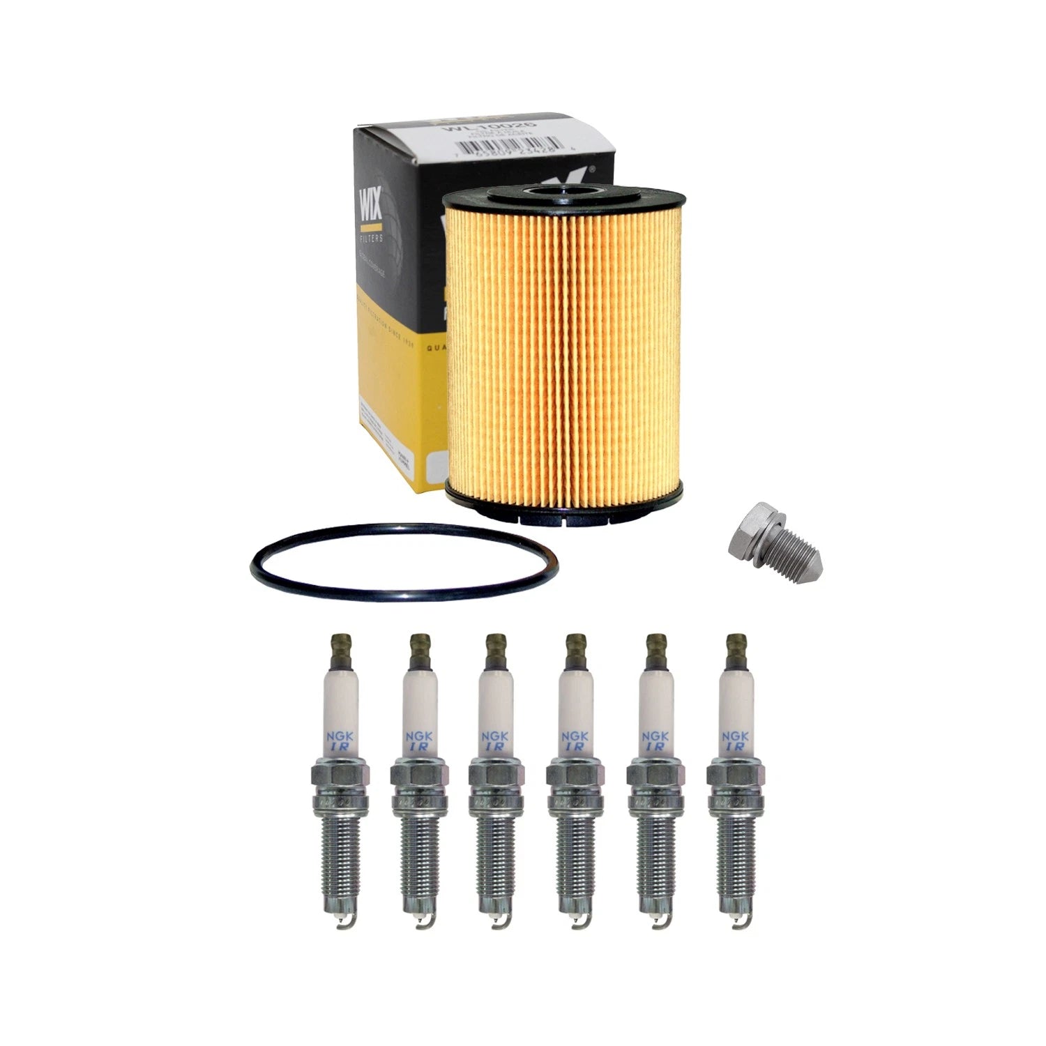 Wix Engine Oil Filter & NGK 6 Laser Iridium Spark Plugs for Cayenne Q7 (2003–2010)