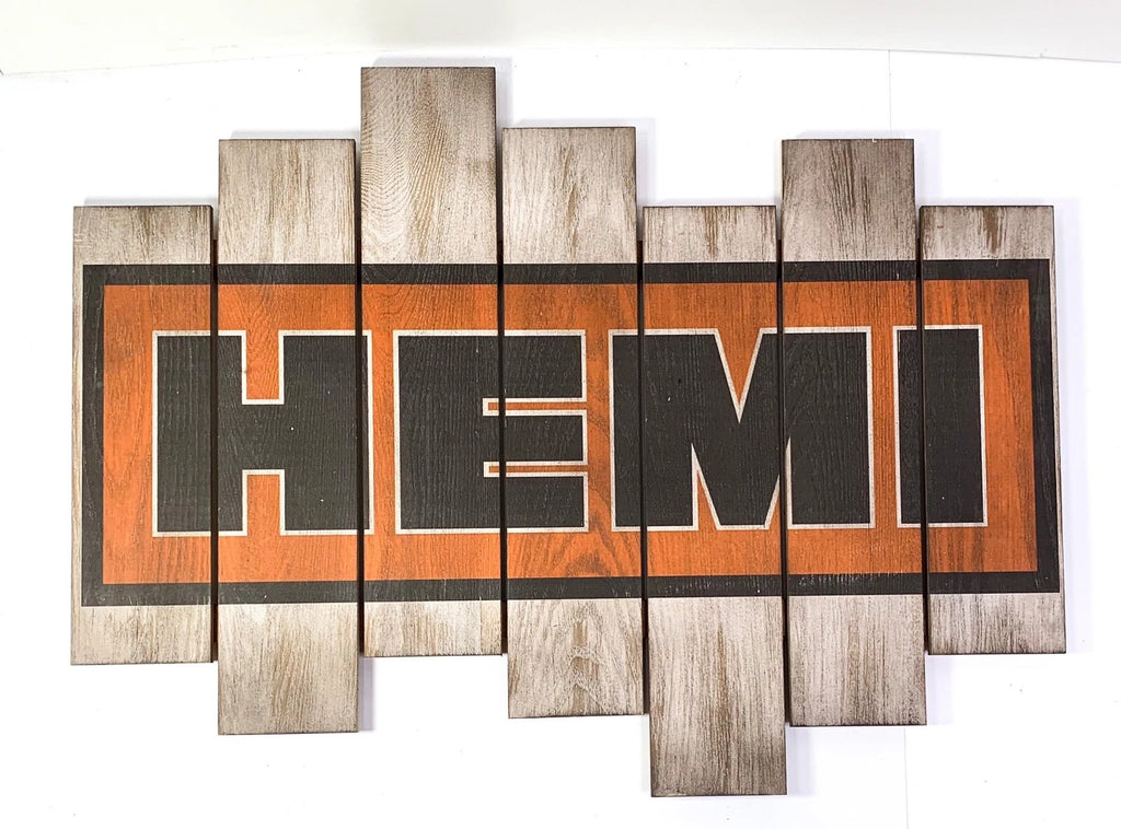 Vintage Wooden Plaque Sign for Dodge Hemi (31 1/4 x 23 1/2)