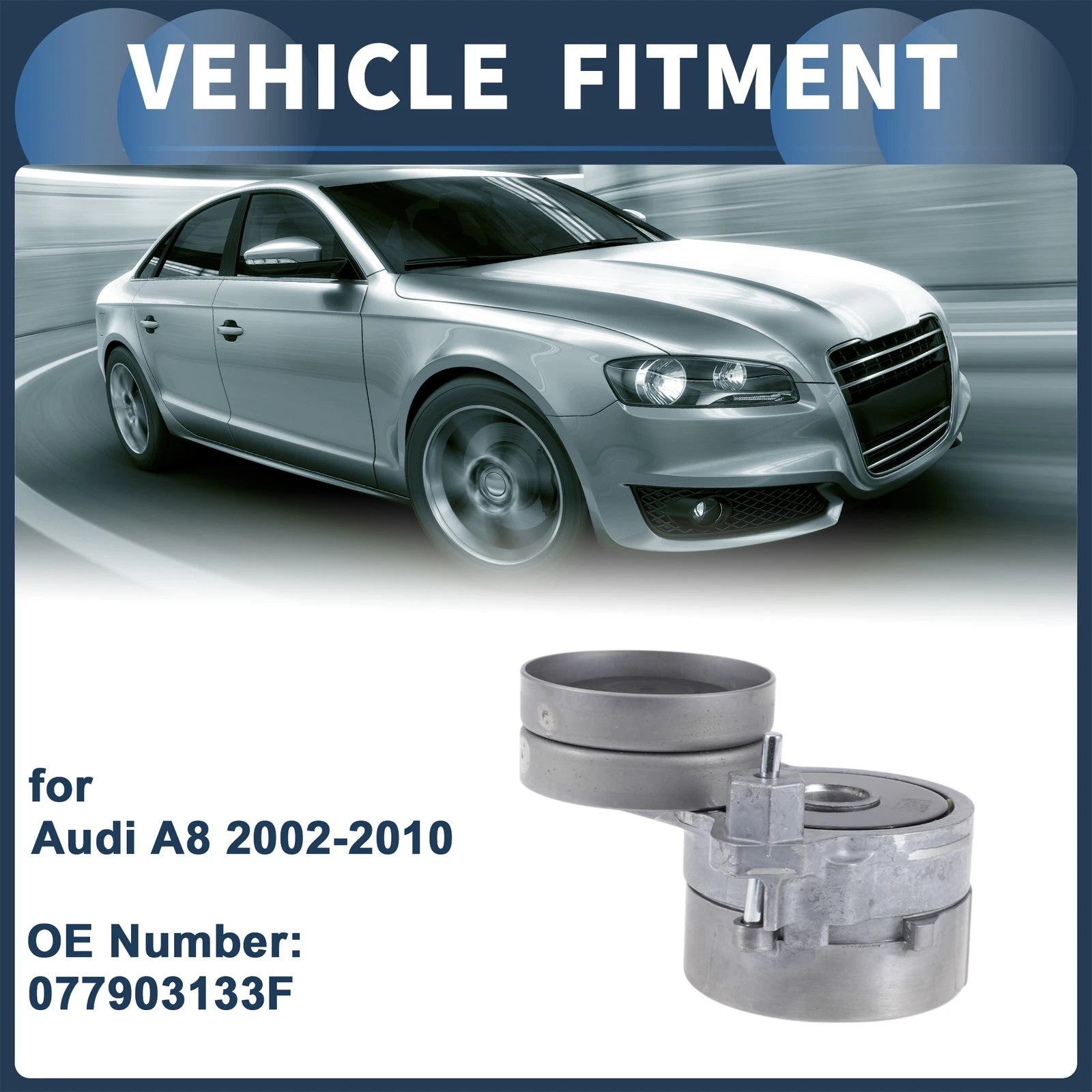 Belt Tensioner for Audi A8 (2002–2010) No. 077903133F Metal