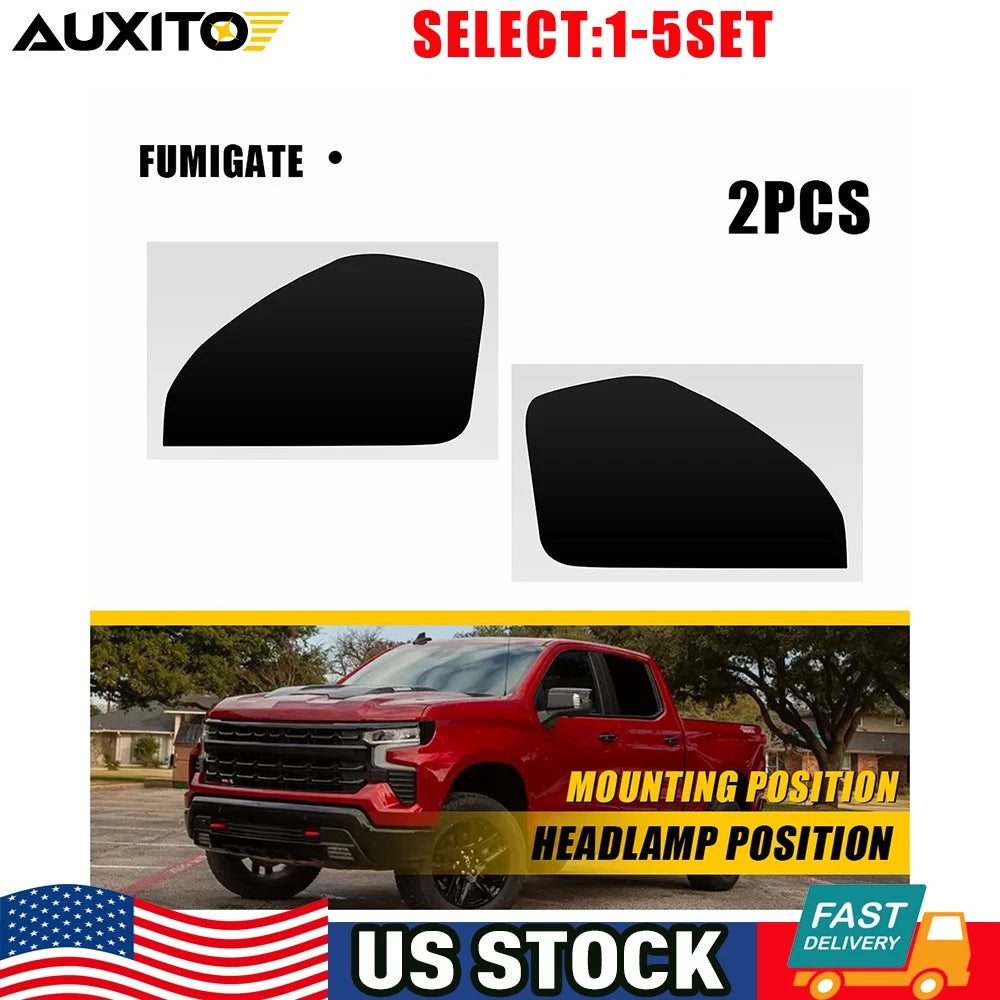 2X Headlight Side Marker Smoke Precut Tint for Chevy Silverado 1500 (2022–2025)