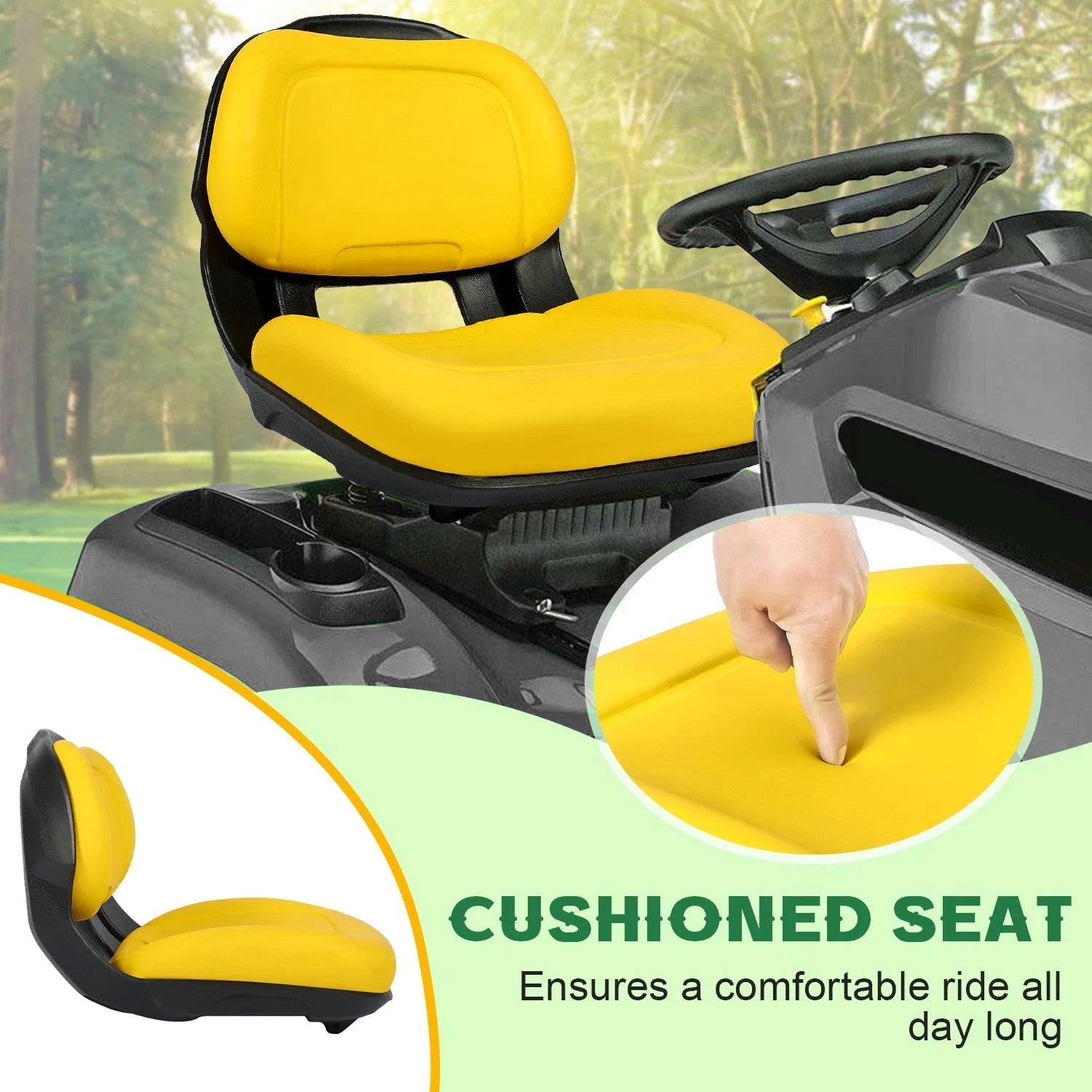 Plastic Lawn Mower Seat for John Deere X300 X300R X304 X305R X310 X320 (#AUC13500)