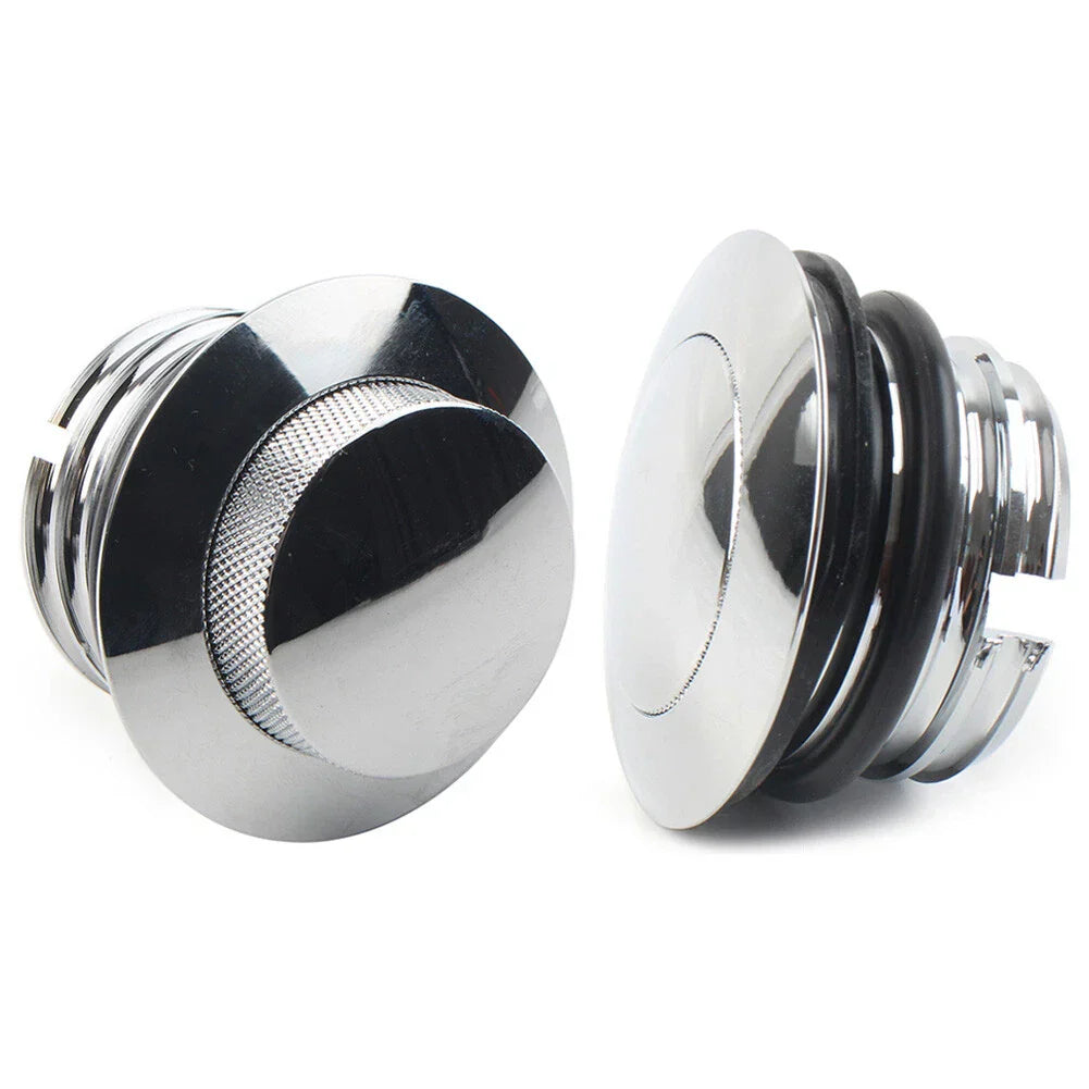 Flush Pop Up Gas Cap Vented Fuel Tank Cover for Harley Chrome