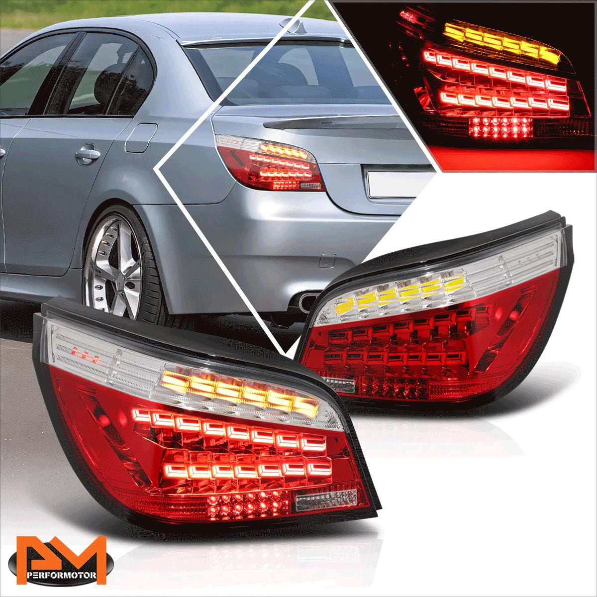 Sequential OLED Turn Signal Tail Brake Light for BMW E60 Sedan (2004–2007)