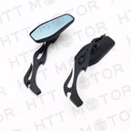 Black Aluminum Rear View Side Mirrors for Harley Cruiser Chopper