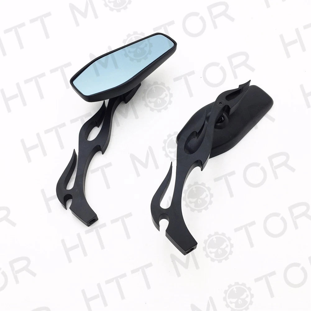 Black Aluminum Rear View Side Mirrors for Harley Cruiser Chopper