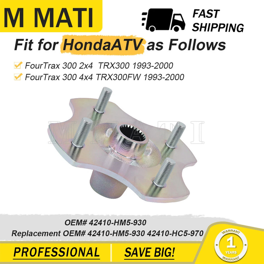 Rear Left/Right Wheel Hub for Honda FourTrax 300 TRX300 (1993–2000)