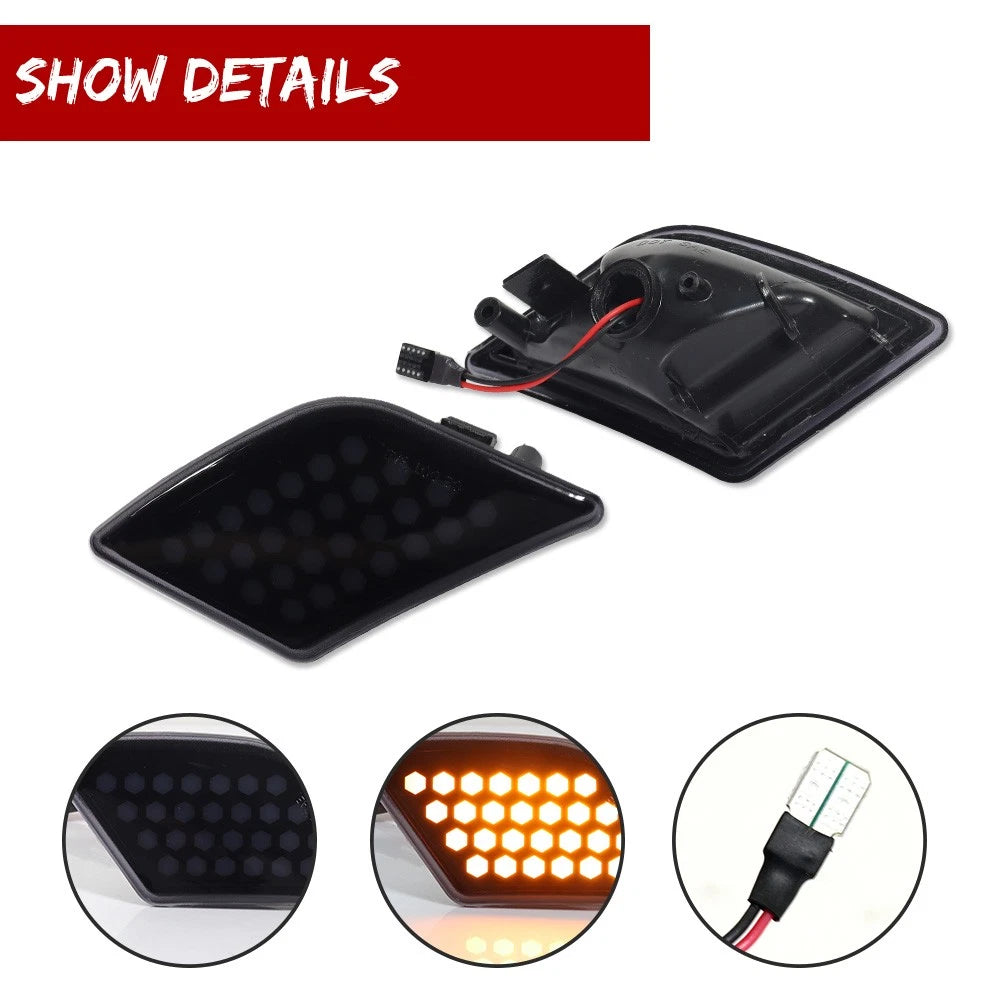 Smoke Lens Amber LED Side Marker Lights for Benz W204 C-Class (2008–2011)
