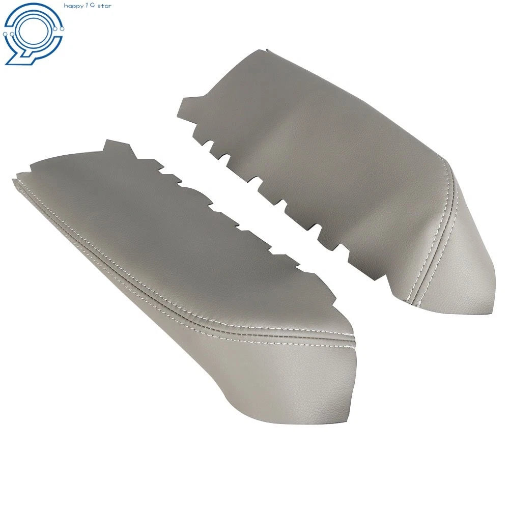 2Pcs Front Door Panels Gray Leather Armrest Cover for Honda Pilot (2009–2015)