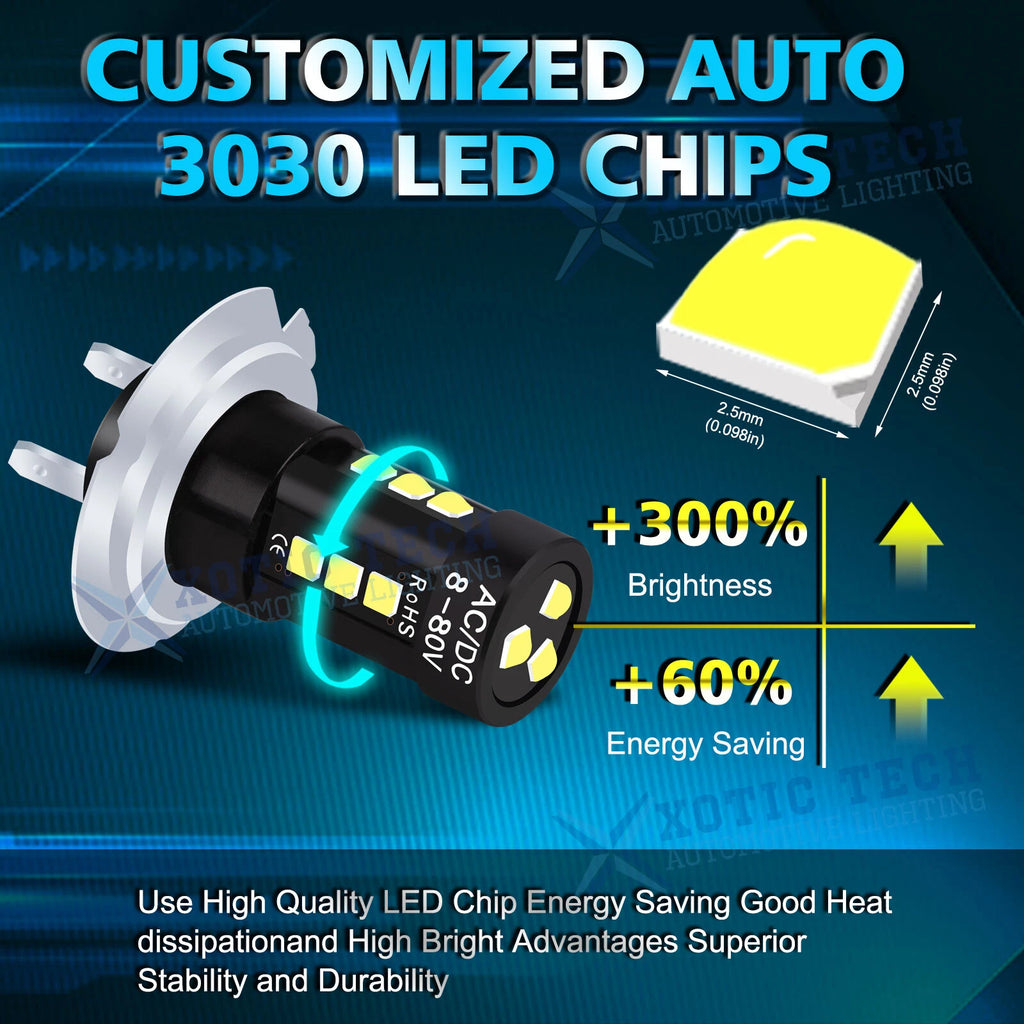 LED Headlight High Beam Bulbs 2pcs for Audi A3 A4 A5 A6 Q5 Q7 TT (2010-2016)